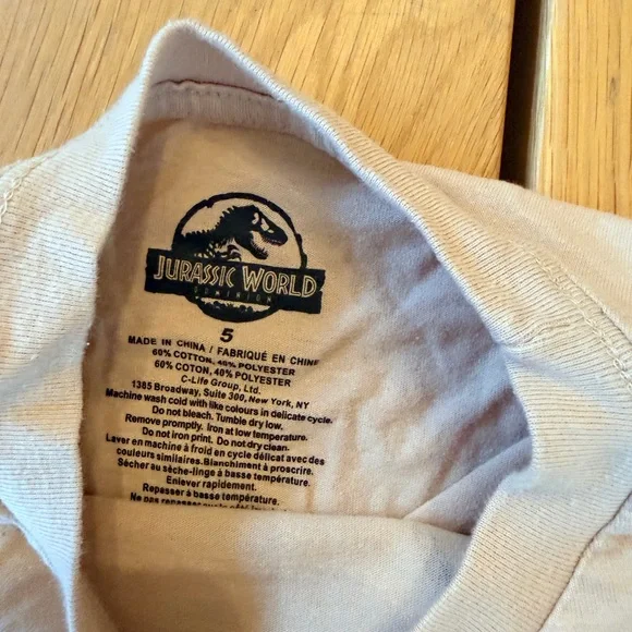 Kids Dinosaur Graphic T-Shirt - Tan - Picture 4 of 6